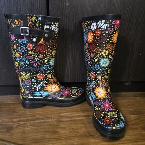 Colorful Floral Rain Boots